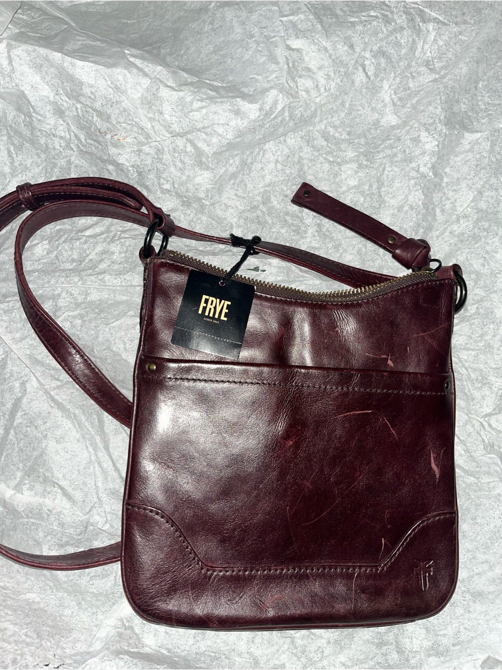 Melissa Merlot Leather Crossbody Bag
